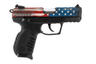 Ruger SR22 rimfire pistol with American Flag Cerakote finish